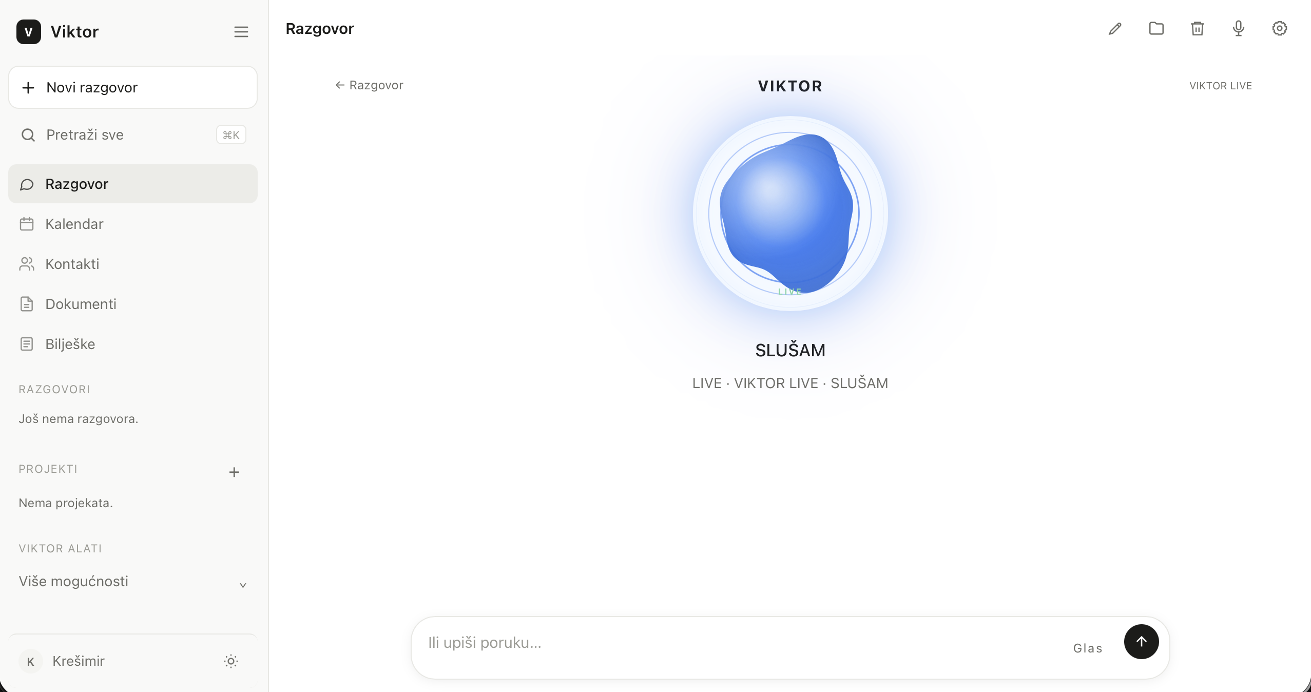 VIKTOR glasovni način rada